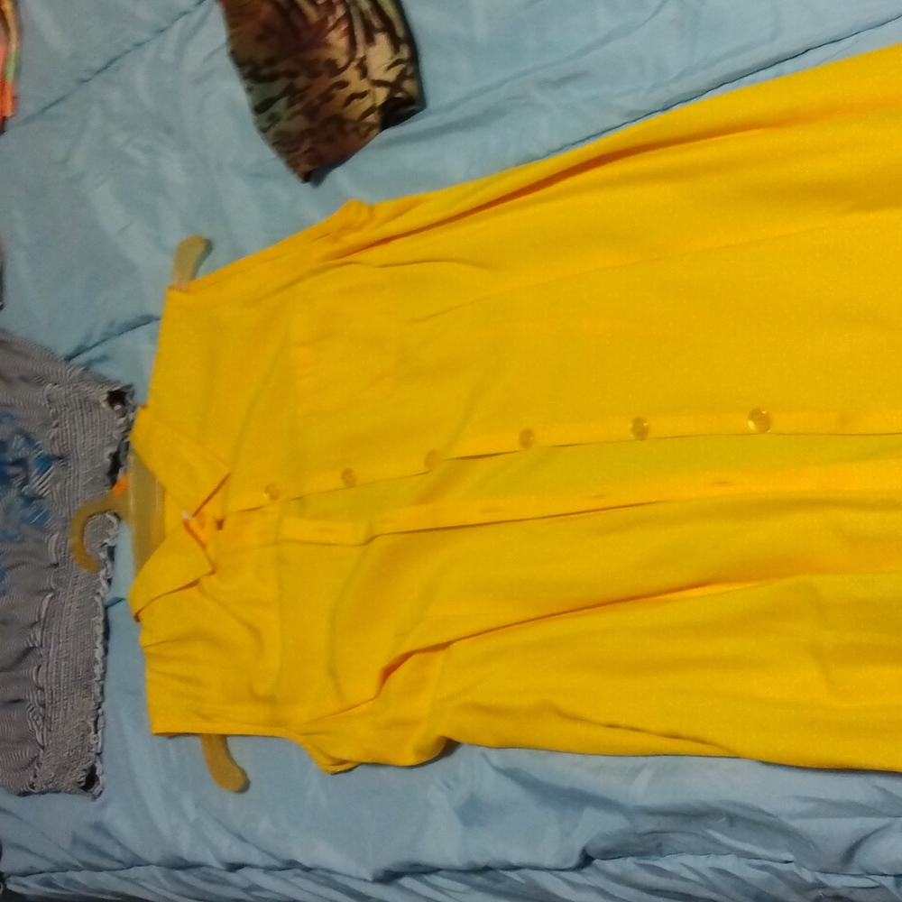 Vibrant Yellow Button-Up Dress